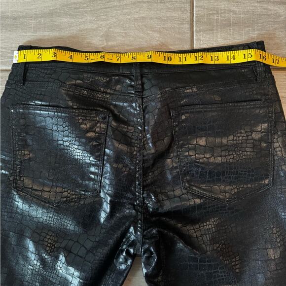 FRAME Le High Skinny Croc-Embossed Jeans‎ Black Designer Size 30 - Picture 6 of 13